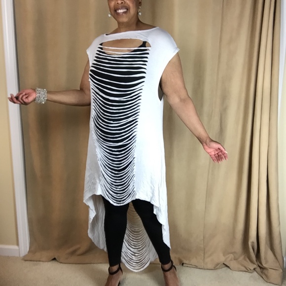 NWT Sleeveless Hi-Lo Dress w/ Slash Detail size 3X - Picture 3 of 16